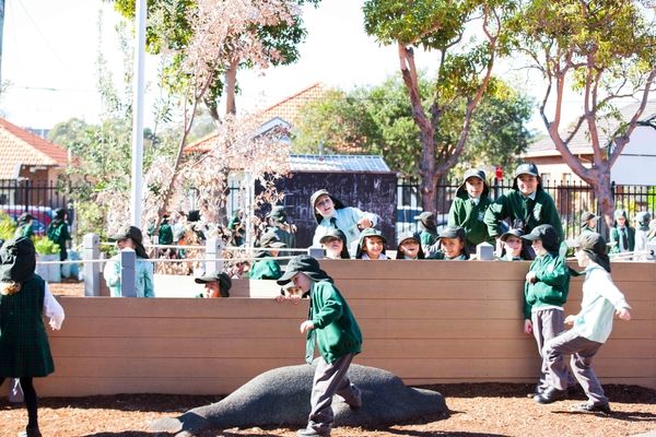 St Francis Xavier Catholic Primary School Ashbury - students playing at school grounds